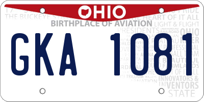 OH license plate GKA1081