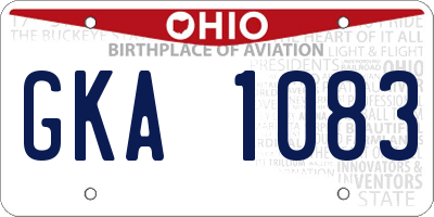 OH license plate GKA1083