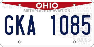 OH license plate GKA1085