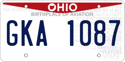 OH license plate GKA1087