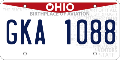 OH license plate GKA1088