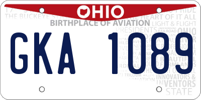 OH license plate GKA1089
