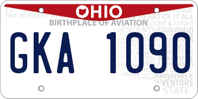 OH license plate GKA1090
