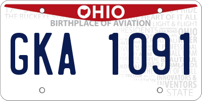 OH license plate GKA1091