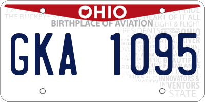 OH license plate GKA1095