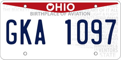 OH license plate GKA1097