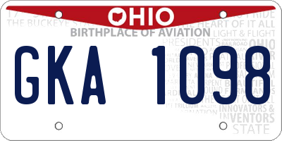 OH license plate GKA1098