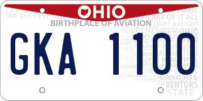 OH license plate GKA1100