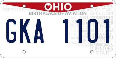 OH license plate GKA1101