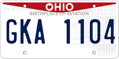 OH license plate GKA1104