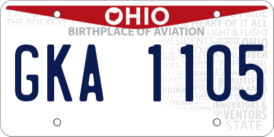 OH license plate GKA1105