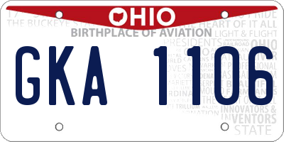 OH license plate GKA1106