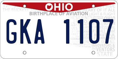 OH license plate GKA1107