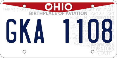 OH license plate GKA1108