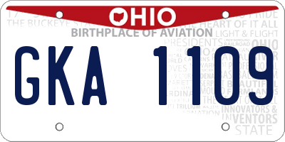 OH license plate GKA1109