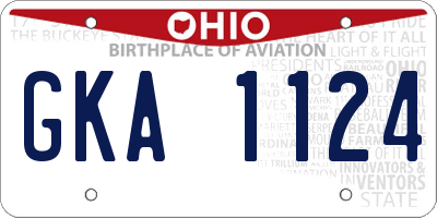 OH license plate GKA1124