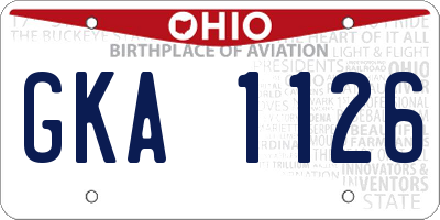 OH license plate GKA1126