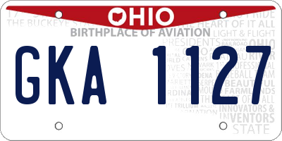 OH license plate GKA1127