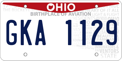 OH license plate GKA1129