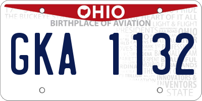 OH license plate GKA1132