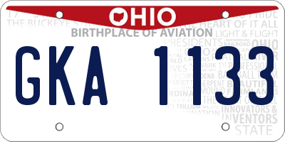 OH license plate GKA1133