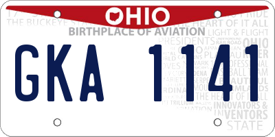 OH license plate GKA1141