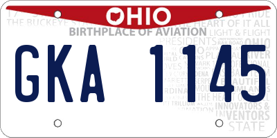 OH license plate GKA1145