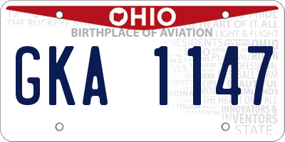 OH license plate GKA1147