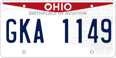 OH license plate GKA1149