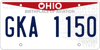 OH license plate GKA1150