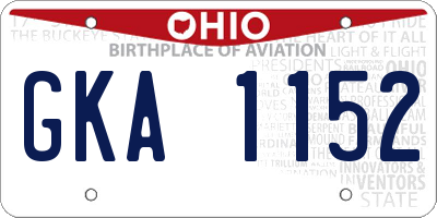 OH license plate GKA1152