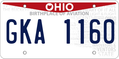 OH license plate GKA1160