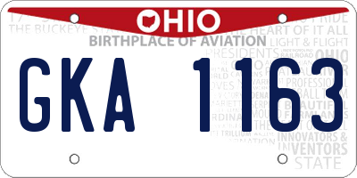 OH license plate GKA1163