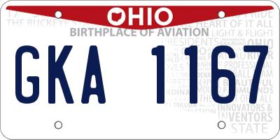 OH license plate GKA1167