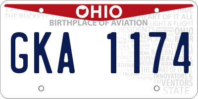OH license plate GKA1174