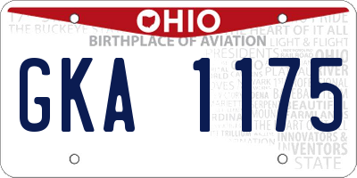 OH license plate GKA1175