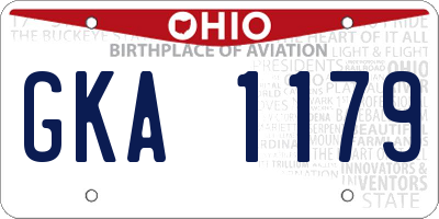 OH license plate GKA1179