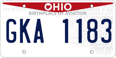 OH license plate GKA1183