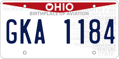 OH license plate GKA1184