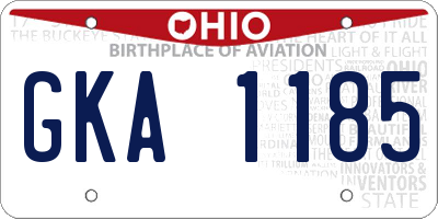 OH license plate GKA1185