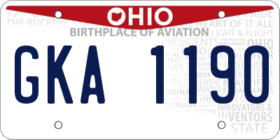 OH license plate GKA1190