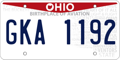OH license plate GKA1192