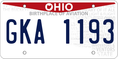 OH license plate GKA1193