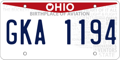 OH license plate GKA1194