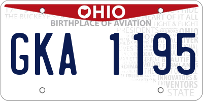 OH license plate GKA1195