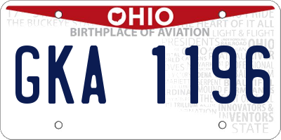 OH license plate GKA1196