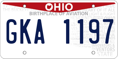 OH license plate GKA1197
