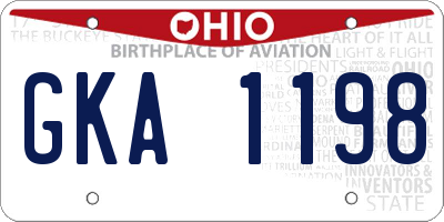 OH license plate GKA1198