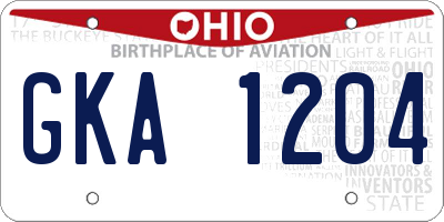 OH license plate GKA1204