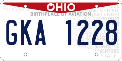 OH license plate GKA1228
